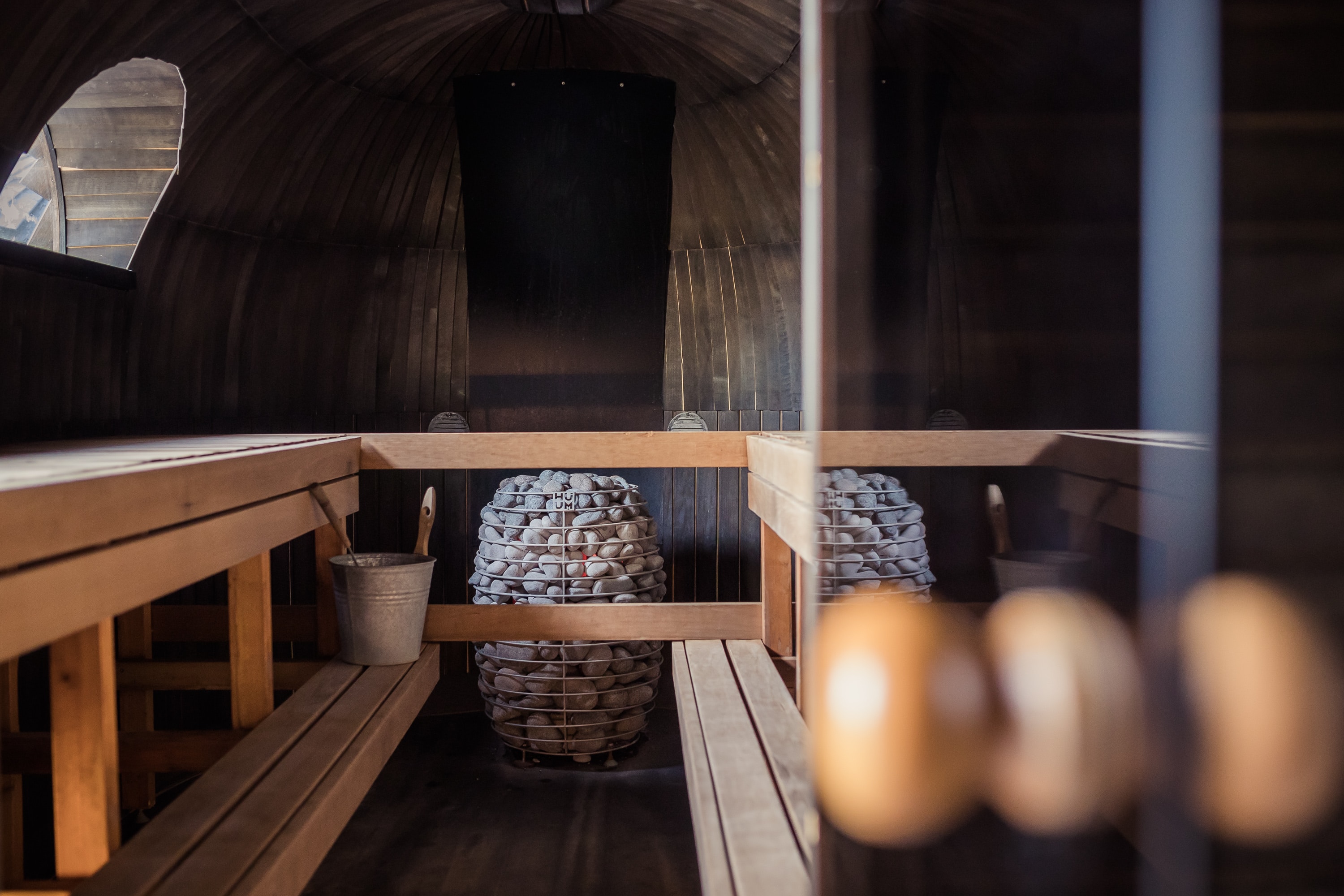 A sauna from a luxury spa weekend