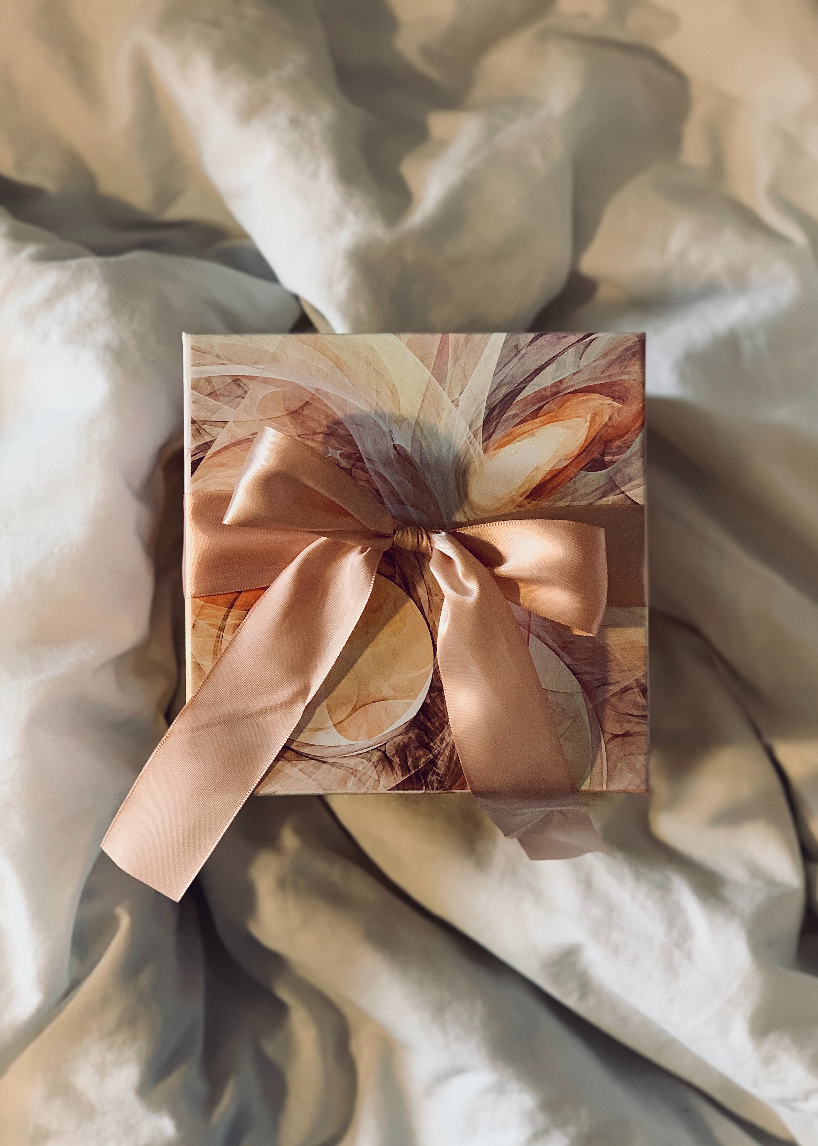 Luxury gift wrapped with a bow