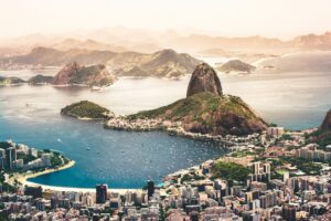 Incentive travel aerial shot of Rio de Janeiro